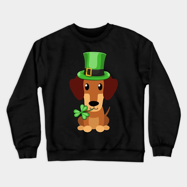 Dachshund St. Patrick's Day Dog Lovers Owners Gift Crewneck Sweatshirt by peter2art